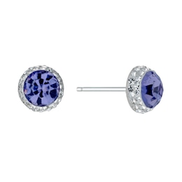 Sterling Silver Crystal Stud Earrings