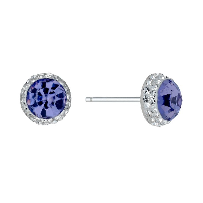 Main Image 1 of Sterling Silver Crystal Stud Earrings