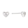 Thumbnail Image 1 of Sterling Silver Small Cubic Zirconia Heart Stud Earrings