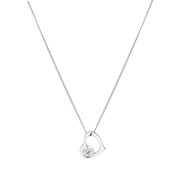 Sterling Silver Cubic Zirconia Open Heart Pendant