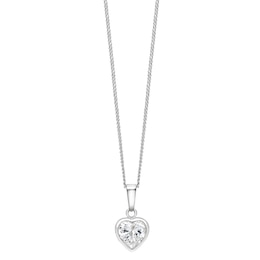 Sterling Silver Cubic Zirconia Heart Pendant