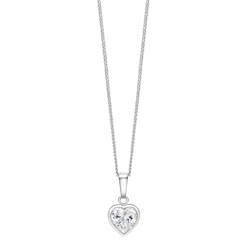 Sterling Silver Cubic Zirconia Heart Pendant