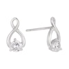 Silver & Cubic Zirconia Figure of Eight Stud Earrings