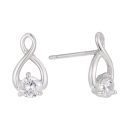 Sterling Silver & Cubic Zirconia Figure of Eight Stud Earrings