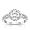 Thumbnail Image 1 of Sterling Silver Cubic Zirconia Halo Ring Size N