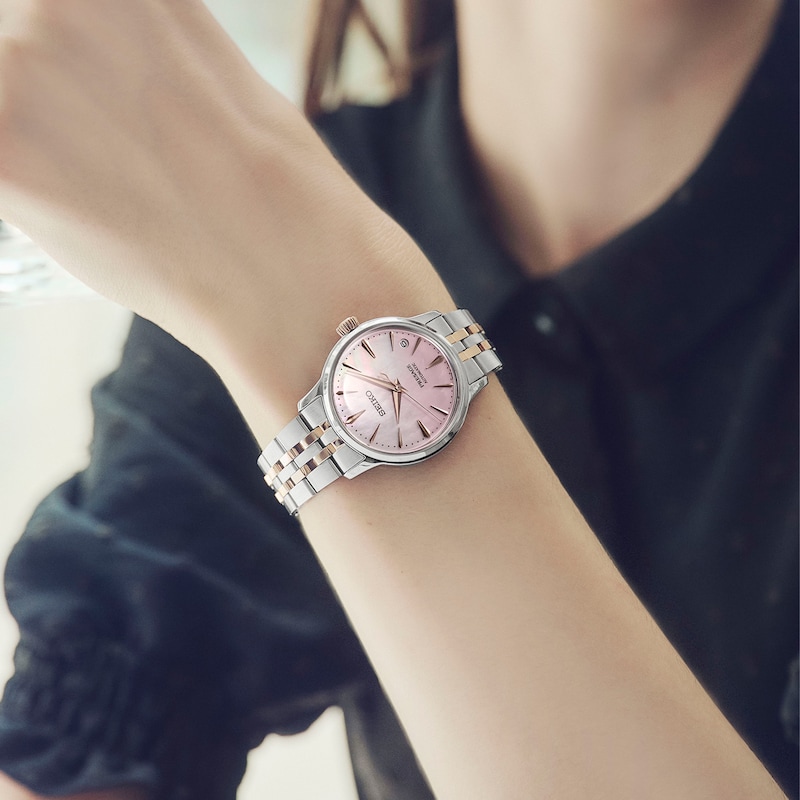 Main Image 6 of Seiko Presage Springtime Cocktail Time Limited Edition Pink Dial Silver Tone Bracelet Watch