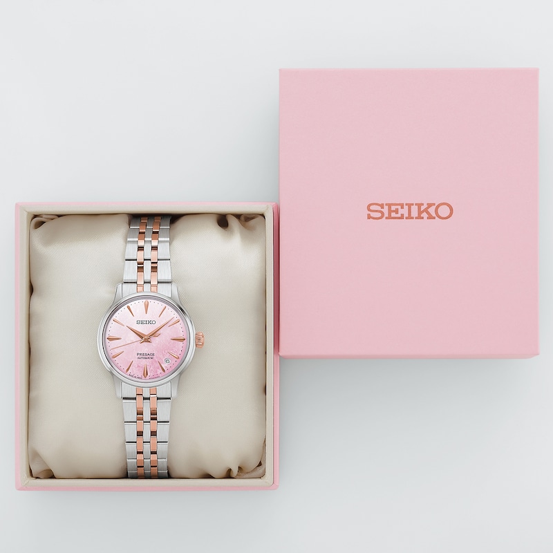 Main Image 9 of Seiko Presage Springtime Cocktail Time Limited Edition Pink Dial Silver Tone Bracelet Watch