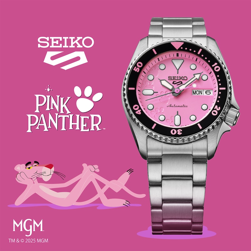 Main Image 2 of Seiko 5 Sports Pink Panther Stainless Steel Limited Edition Watch