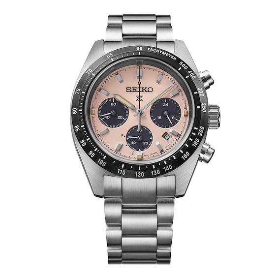 Seiko Prospex Speedtimer ‘Youngtimer’ Pale Pink Dial Stainless Steel Bracelet Watch