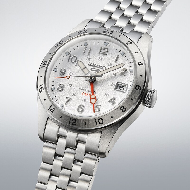 Main Image 2 of Seiko 5 Sports 'Overwhite' Field GMT White Dial Stainless Steel Bracelet Watch