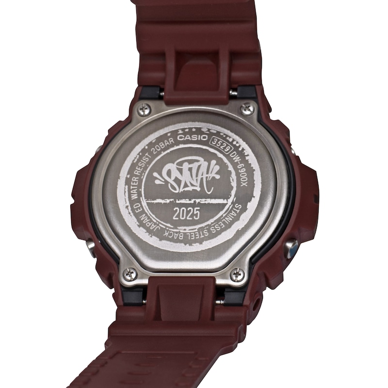 Main Image 3 of Casio G-Shock x Syna Central Cee Collab Limited Edition Digital Logo Dial & Bordeaux Red Resin Strap Watch