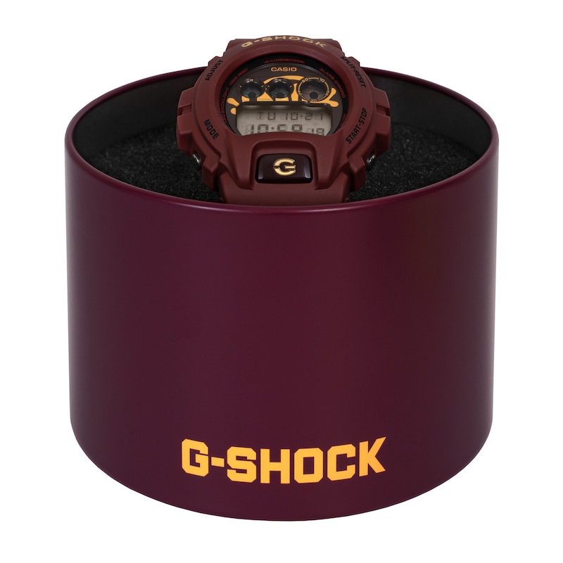 Main Image 6 of Casio G-Shock x Syna Central Cee Collab Limited Edition Digital Logo Dial & Bordeaux Red Resin Strap Watch