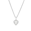 Thumbnail Image 1 of Dancing Diamonds Platinum Plated Sterling Silver 0.25ct Lab-Grown Diamond Heart Halo Pendant Necklace