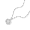 Thumbnail Image 2 of Dancing Diamonds Platinum Plated Sterling Silver 0.25ct Lab-Grown Diamond Heart Halo Pendant Necklace