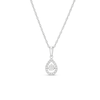 Thumbnail Image 1 of Dancing Diamonds Platinum Plated Sterling Silver 0.25ct Pear Cut Lab-Grown Diamond Halo Pendant Necklace