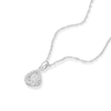 Thumbnail Image 2 of Dancing Diamonds Platinum Plated Sterling Silver 0.25ct Pear Cut Lab-Grown Diamond Halo Pendant Necklace
