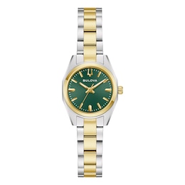Bulova Surveyor Women's Green Dial & Two Tone Stainless Steel Bracelet Watch