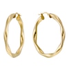 Thumbnail Image 0 of Together Silver & 9ct Bonded Gold Twisted 30mm Hoop Earrings