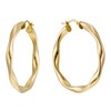 Thumbnail Image 1 of Together Silver & 9ct Bonded Gold Twisted 30mm Hoop Earrings