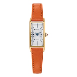 Citizen Women's Dress White Dial & Orange Leather Strap Watch