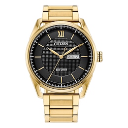 Citizen Classic Men's Black Dial & Golden Tone Stainless Steel Bracelet Watch
