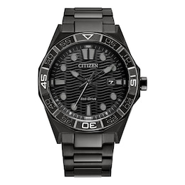 Citizen Sport Men's Black Dial & Black Stainless Steel Bracelet Watch
