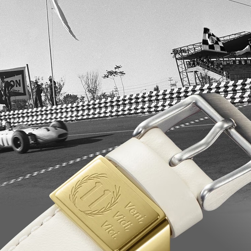 Main Image 7 of Casio Edifice ECB 2300HR 1AEF Honda Racing Collaboration Black Dial White Leather Strap Watch