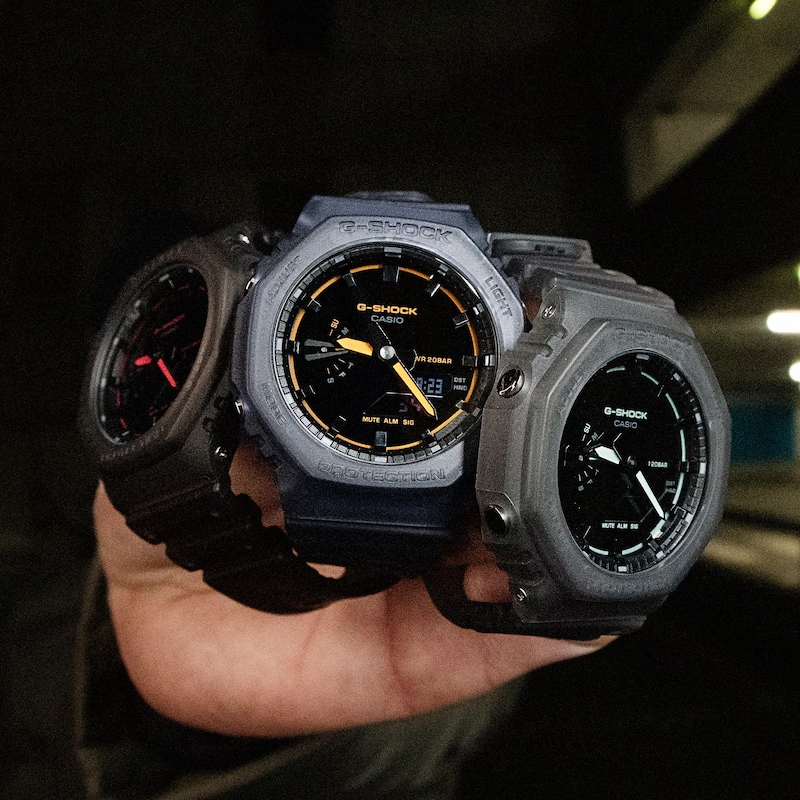 Main Image 8 of G Shock GA 2100K 1AER Smoked Light Black Dial Grey Resin Strap Watch