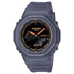 G Shock GA 2100K 2AER Smoked Light Black Dial Blue Resin Strap Watch