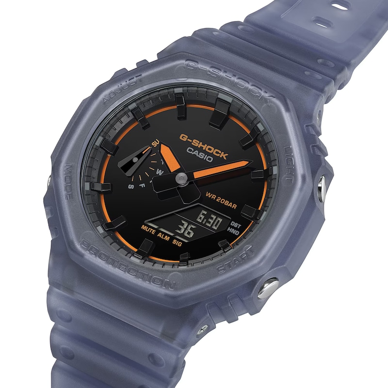 Main Image 4 of G Shock GA 2100K 2AER Smoked Light Black Dial Blue Resin Strap Watch