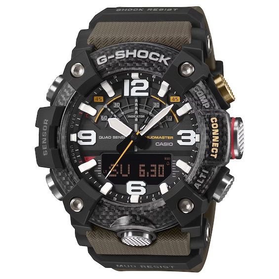 G Shock Master of G Mudmaster Black Dial Green Bio Resin Strap Watch