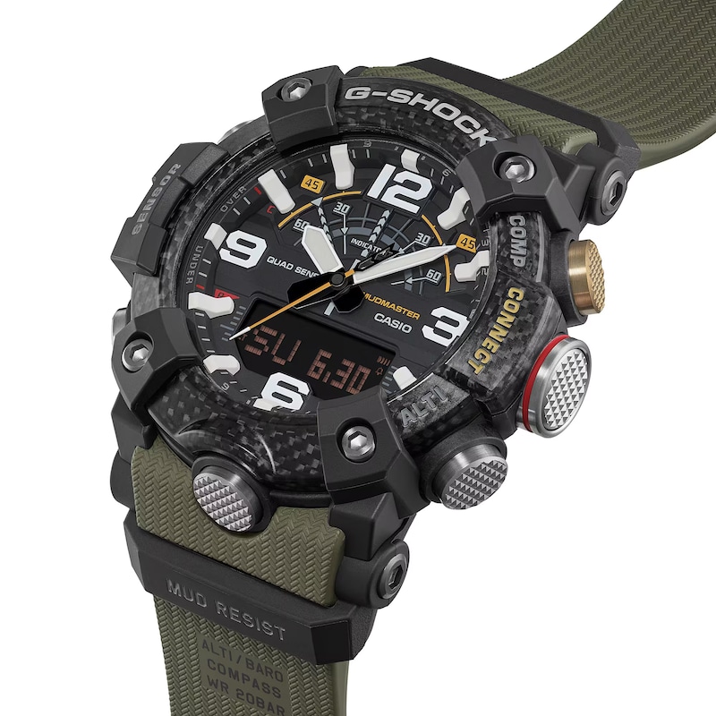 Main Image 4 of G Shock Master of G Mudmaster Black Dial Green Bio Resin Strap Watch