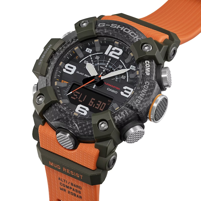 Main Image 4 of G Shock Master of G Mudmaster Black Dial Orange Bio Resin Strap Watch