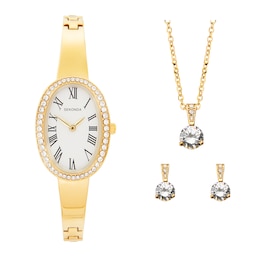 Sekonda Bellamy Women's White Dial Gold Tone Semi-Bangle Watch