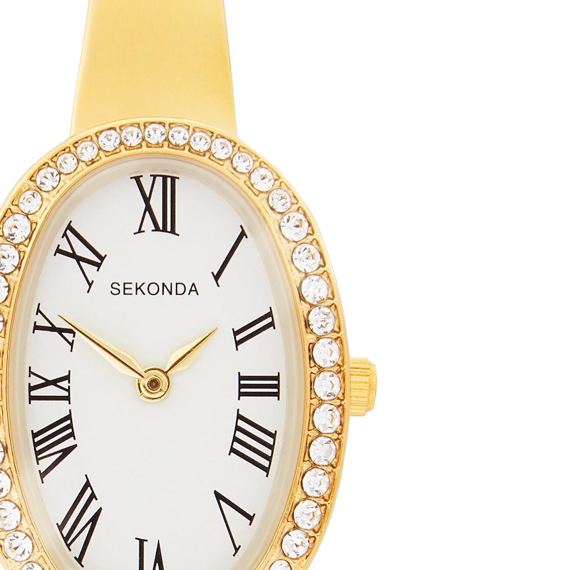 Main Image 2 of Sekonda Bellamy Women's White Dial Gold Tone Semi-Bangle Watch
