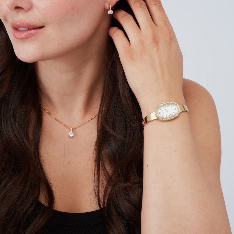 Main Image 7 of Sekonda Bellamy Women's White Dial Gold Tone Semi-Bangle Watch