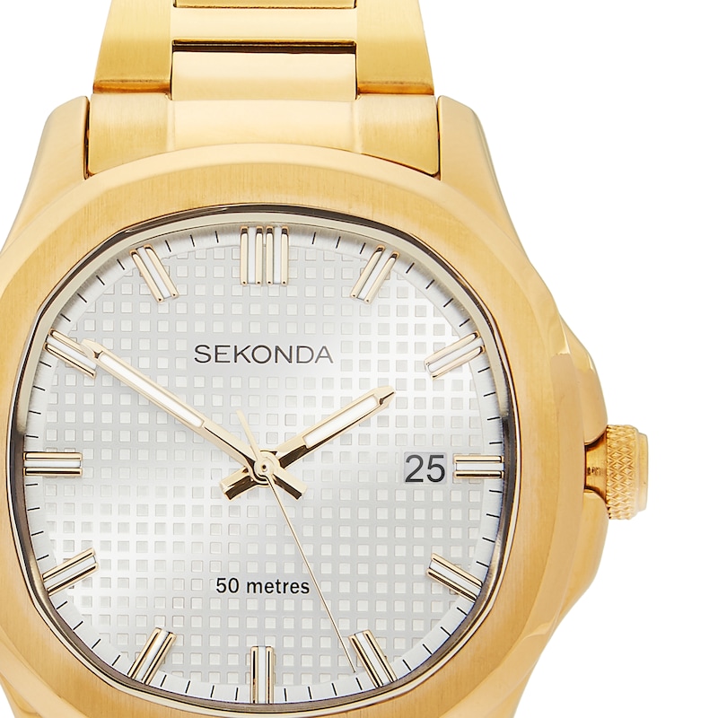 Main Image 2 of Sekonda Octaire Men's Silver Tone Dial Gold Tone Stainless Steel Bracelet Watch