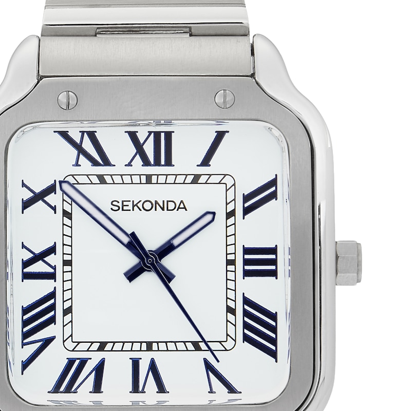 Main Image 2 of Sekonda Pierre Men's White Dial Silver Tone Stainless Steel Bracelet Watch