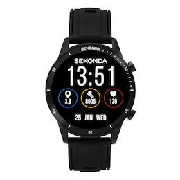 Sekonda Active 2 Unisex Black Dial Black Silicone Strap Smartwatch