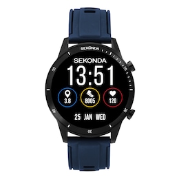 Sekonda Active 2 Unisex Black Dial Blue Silicone Strap Smartwatch