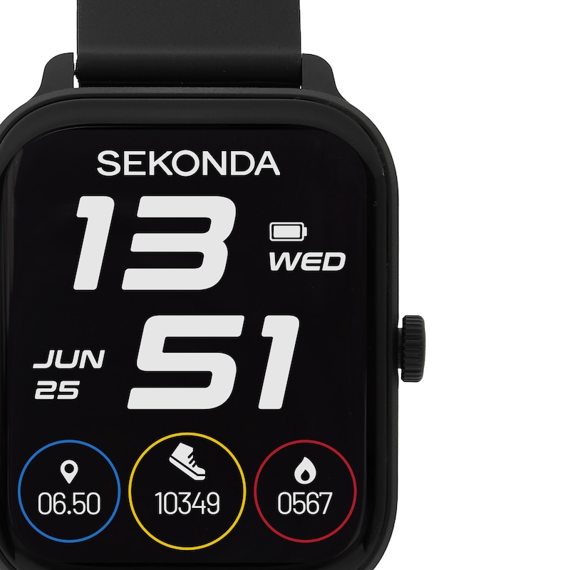 Main Image 2 of Sekonda Motion 2 Unisex Black Dial Black Silicone Strap Smartwatch