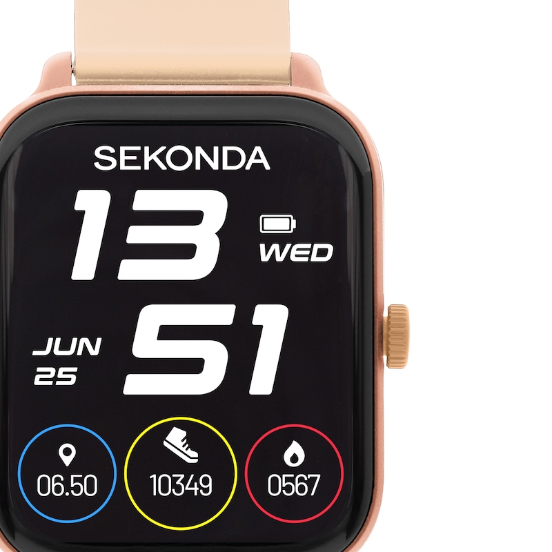 Main Image 2 of Sekonda Motion 2 Unisex Black Dial Pink Silicone Strap Smartwatch