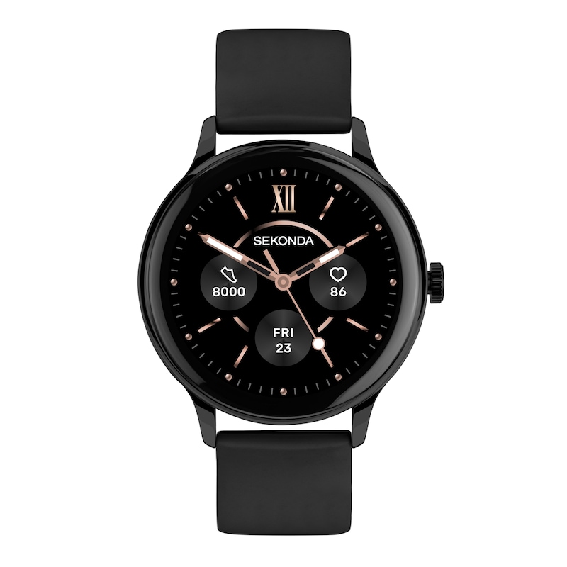 Main Image 1 of Sekonda Flex Plus Unisex Black Dial Black Silicone Strap Bluetooth Calling Smartwatch