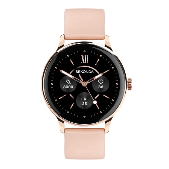 Sekonda Flex Plus Unisex Black Dial Bluetooth Calling Pink Silicone Strap Smartwatch