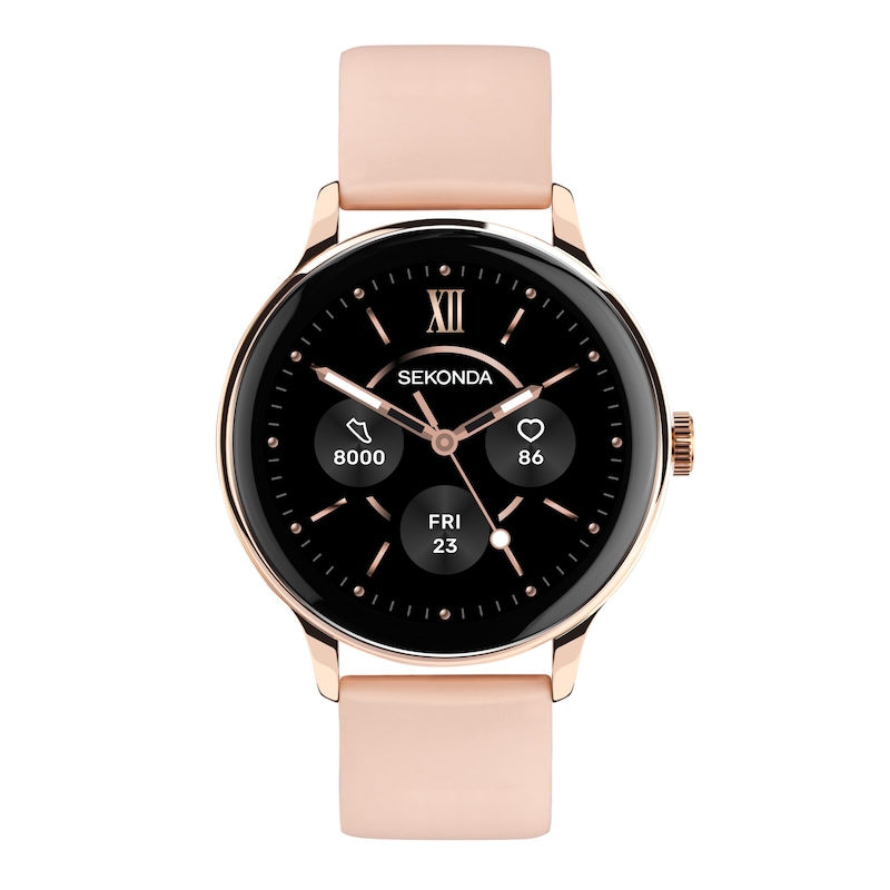 Main Image 1 of Sekonda Flex Plus Unisex Black Dial Bluetooth Calling Pink Silicone Strap Smartwatch