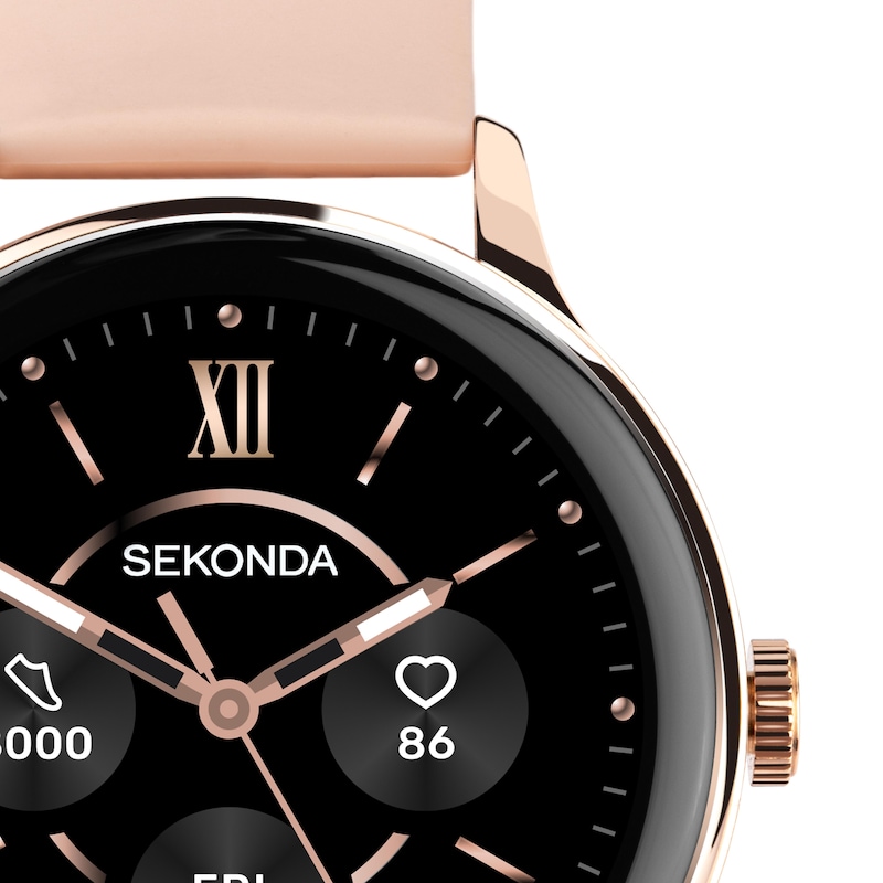 Main Image 2 of Sekonda Flex Plus Unisex Black Dial Bluetooth Calling Pink Silicone Strap Smartwatch