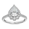 Thumbnail Image 1 of Sterling Silver Cubic Zirconia Pear Shape Graduated Halo Ring