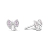 Thumbnail Image 1 of Children's Sterling Silver Pink Cubic Zirconia Bow Stud Earrings
