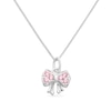 Thumbnail Image 1 of Children's Sterling Silver Pink Cubic Zirconia Bow Pendant