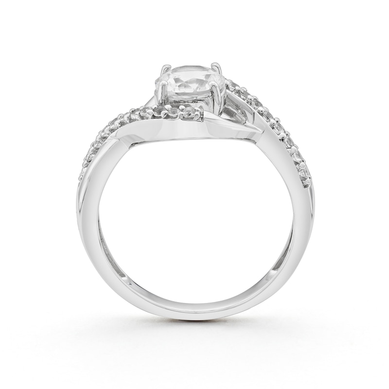 Main Image 3 of Sterling Silver Created White Sapphire Fancy Ring